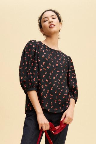 CHERRY PRINT BLOUSE