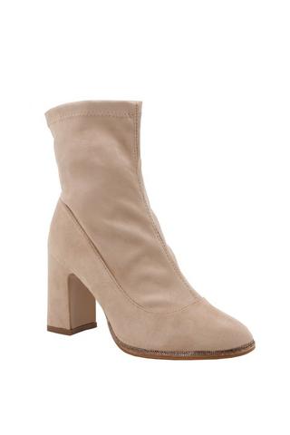 BEIGE BLOCK HEEL BOOT - Footwork