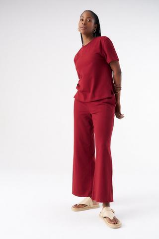 FLEECE BURGUNDY PANTS