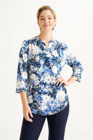PRINTED V-NECK SMART TOP