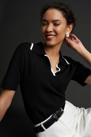 SHORT SLEEVE KNITTED TOP