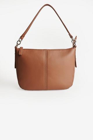 TAN BUCKET CROSSBODY BAG