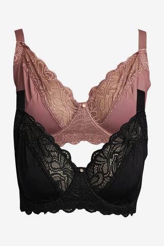 2PK LACE BLACK MOCHA