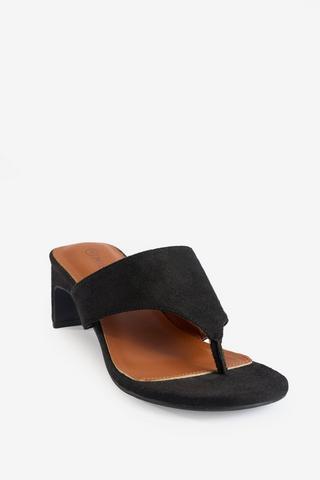 THONG BLOCK HEELS BLACK