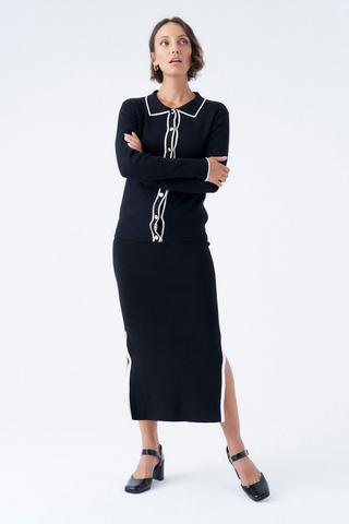 KNIT SKIRT BLACK