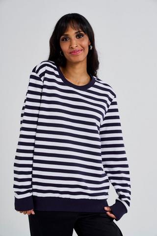 STRIPE FLEECE PULLOVER