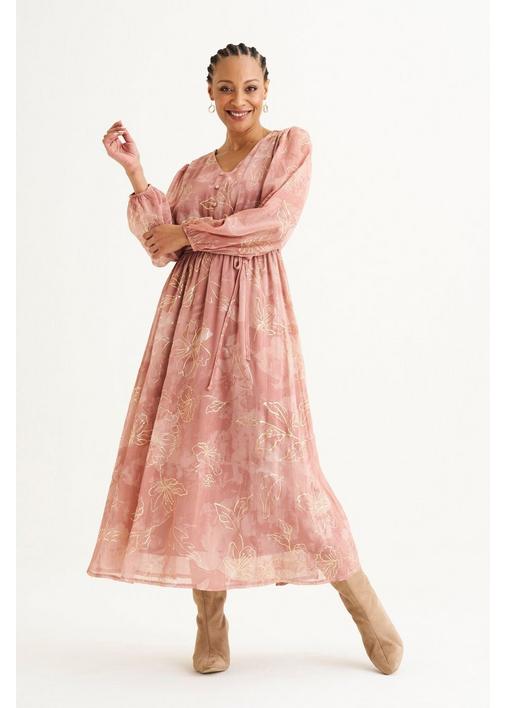 plus size fit and flare dresses with sleeves Plum Sparkle Fitted Long Sleeve Maxi – Fashion Cupcake main image 0