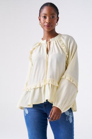 BOHO FRILL TOP YELLOW