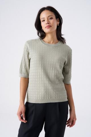 KNIT TEXTURED PULLOVER