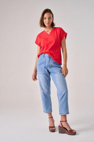 DENIM JOGGER CROPS LIGHTWASH