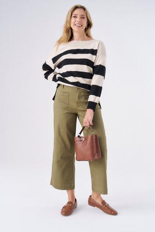 PATCH POCKET WIDE LEG JEANS FATIGUE