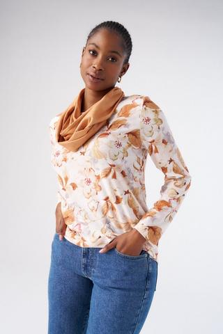 PRINTED TOP WITH SNOOD