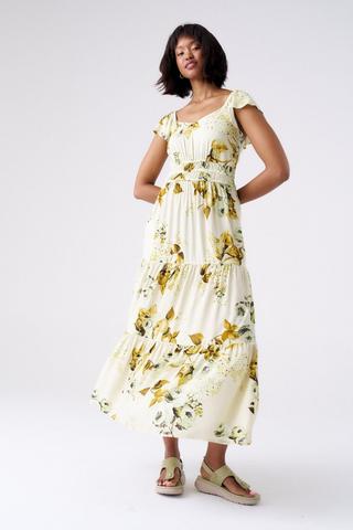 FLORAL PRINT DRESS EMPIRE WAIST