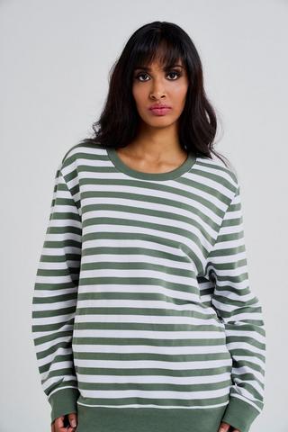 STRIPE FLEECE PULLOVER