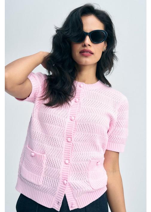 PINK KNITTED CARDIGAN XXL Blush Pink MILADYS