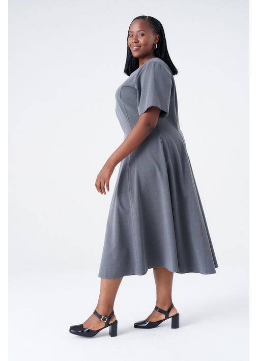 gray fit and flare dress Whitney Cady Fit And Flare Dress