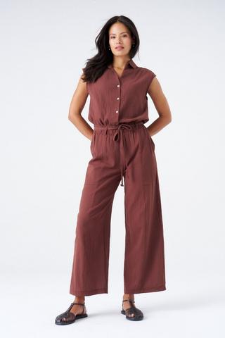 WASHER COTTON PANTS CHOC BROWN