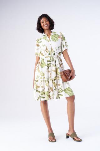 BOTANICAL PRINT SHIRT DRESS