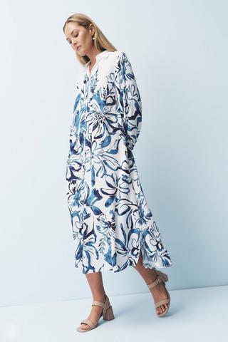 PAISLEY PRINT SHIRT DRESS