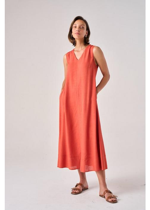 linen rust dress Ella Linen Dress main image 0