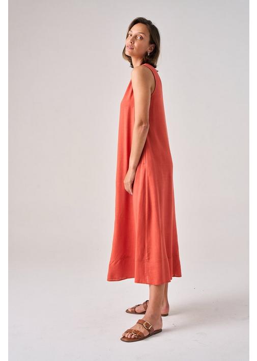 white cotton linen dresses for women The Solenne Linen Wrap Maxi Dress main image 1