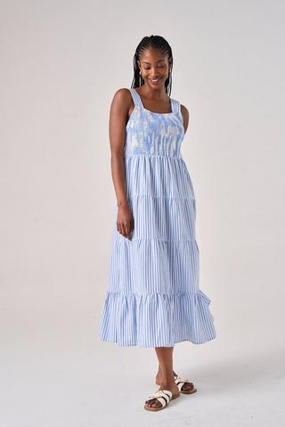 TIERED DRESS BLUE