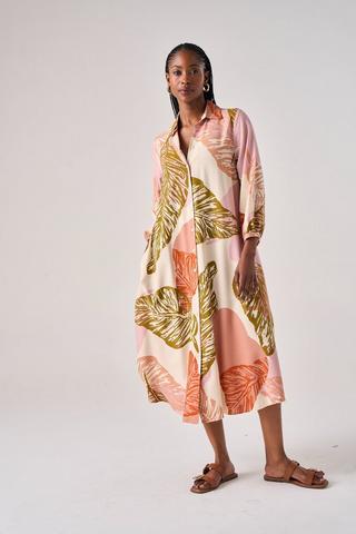 PRINTED SHIRT DRESS