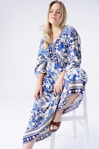 PRINTED KAFTAN DRESS BOTANICAL