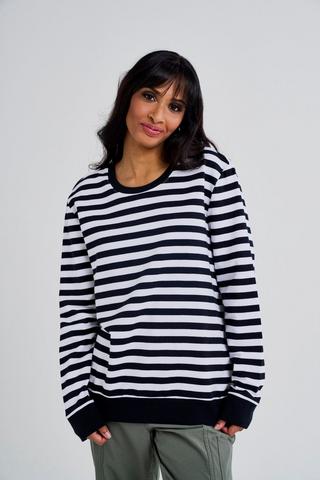 STRIPE FLEECE PULLOVER