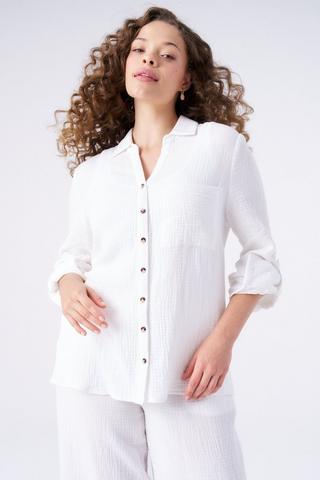 REGULAR FIT SHIRT WHITE COTTON