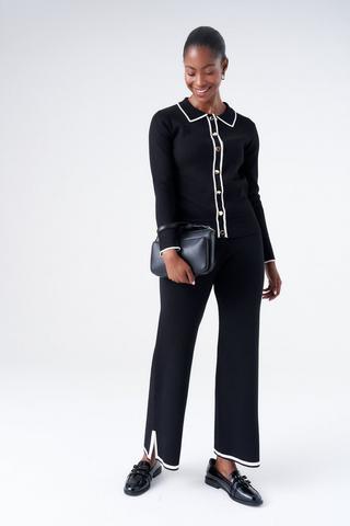 KNIT PANTS WITH WHITE TRIM