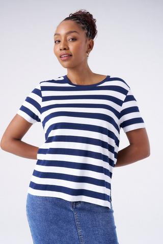 NAVY WHITE STRIPE TEE