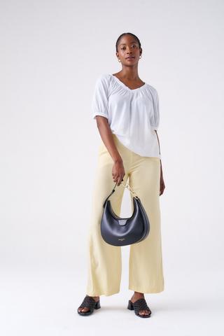 WIDE LEG PANTS BUTTER YELLOW