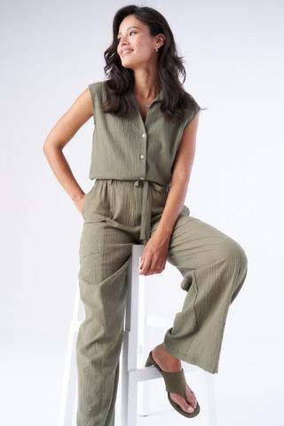 WASHER COTTON PANTS FATIGUE