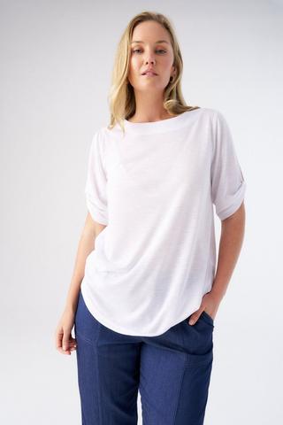OPEN SLEEVE TOP WHITE