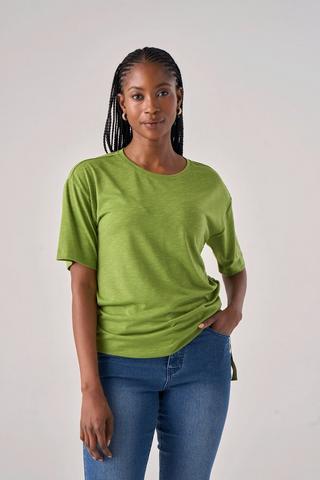 SIDE RUCHED TOP GREEN