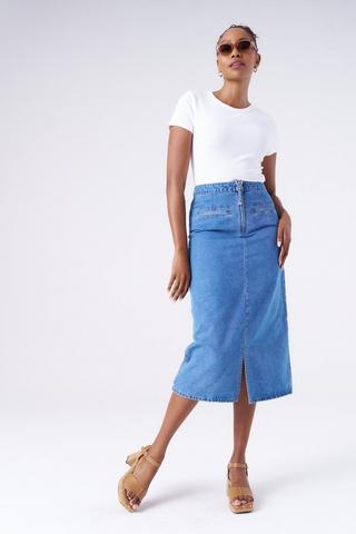 DENIM A-LINE SKIRT