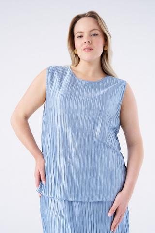 PLISSE TOP BLUE