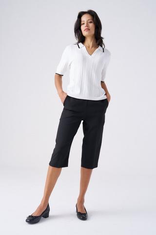 WOVEN CAPRI PANTS BLACK