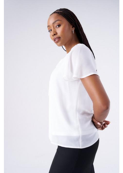CHIFFON TOP WHITE - XXL - White | MILADYS