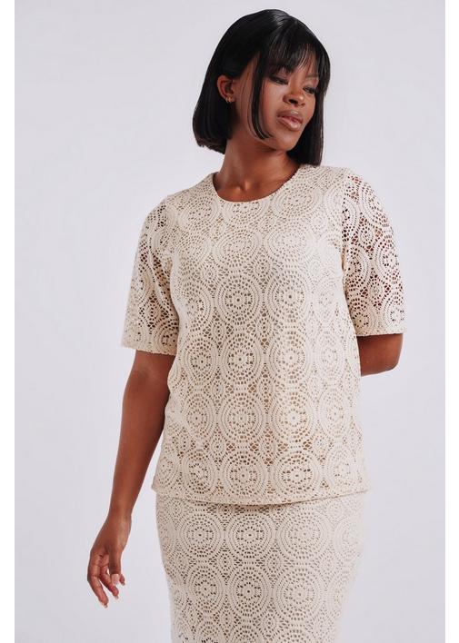CROCHET TOP CREAM - M - Cream | MILADYS