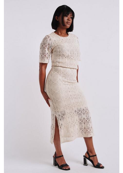 CROCHET TOP CREAM - M - Cream | MILADYS