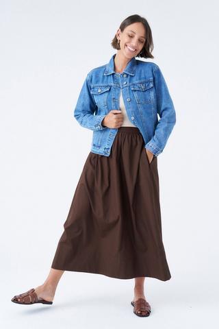 VOLUME SKIRT CHOCOLATE BROWN