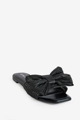 BOW MULE SANDAL BLACK