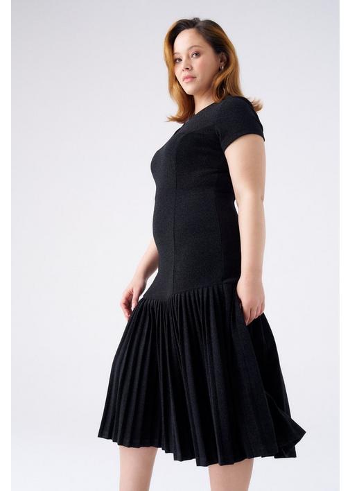 open lace back dress Allegra K Business Elegant Funeral Dresses for Women's Boat Neck 3/4 Sleeve  Pleated Modest Midi Dress X-Small Black at Amazon Women's Clothing store
