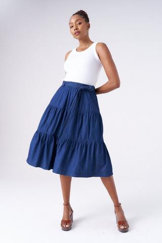 LIGHTWEIGHT DENIM SKIRT