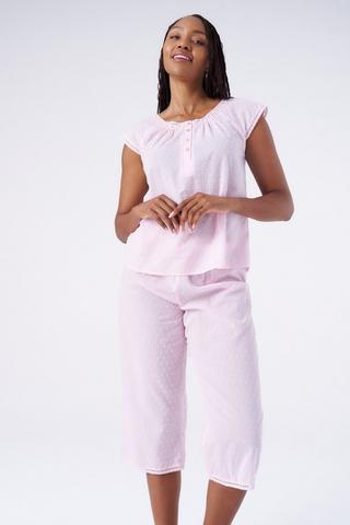 TEXTURED SLEEP SET PINK