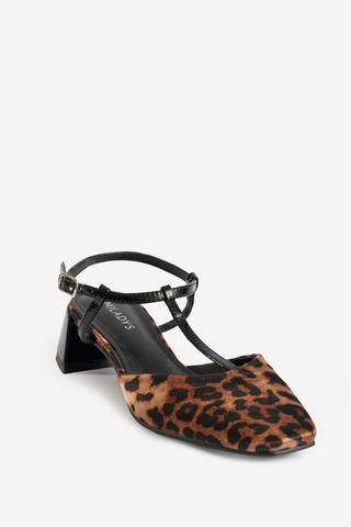 ANIMAL PRINT T-BAR HEELS
