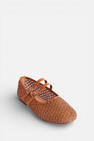 WOVEN PUMP TAN