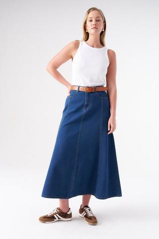 DENIM PANEL SKIRT